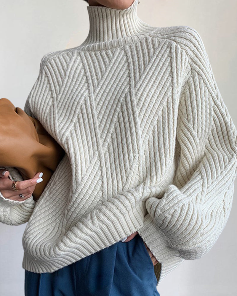 Languid Turtleneck Sweater Women's Pullover Top