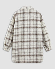 Two-color Plaid Woolen Coat