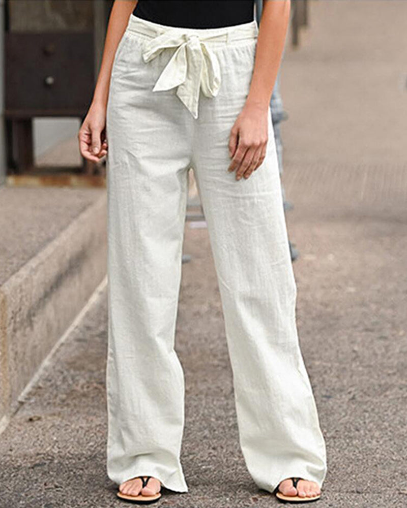 Pants Wide Leg High Waisted Drawstring Baggy Trousers Pants