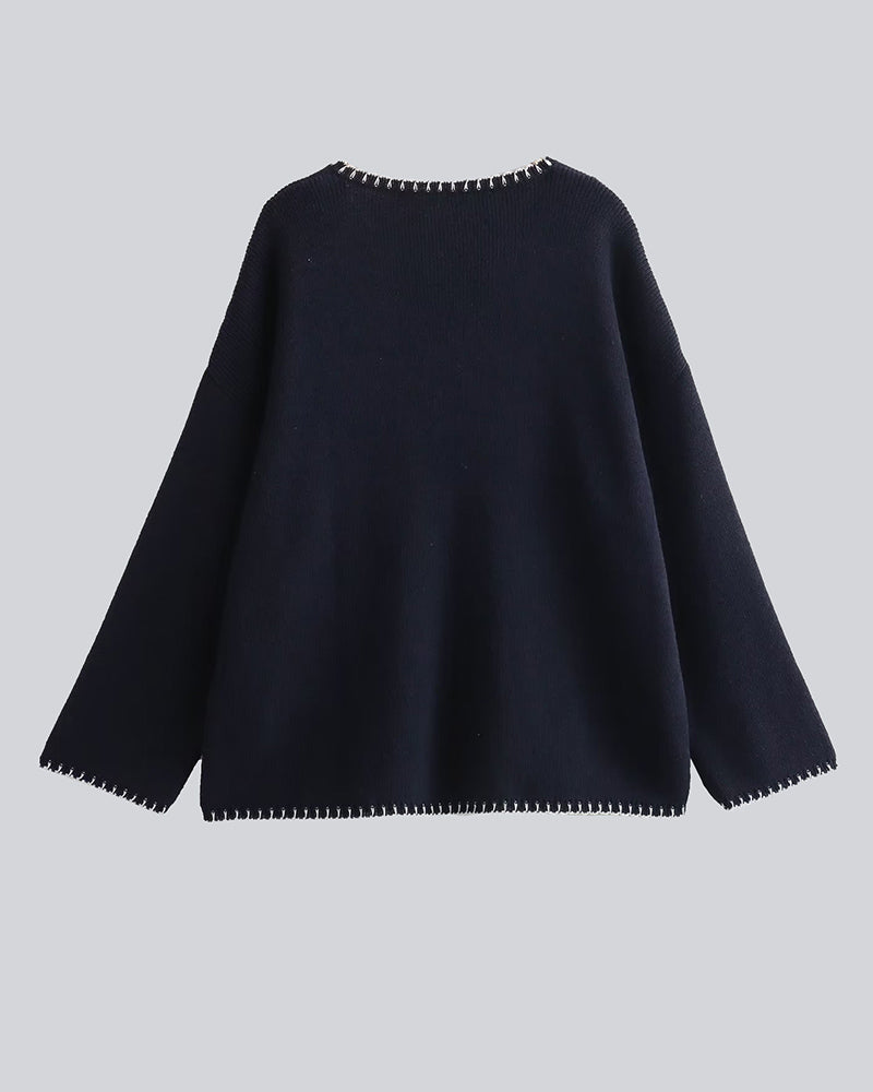 Casual Edge Contrast Sweater Pullover