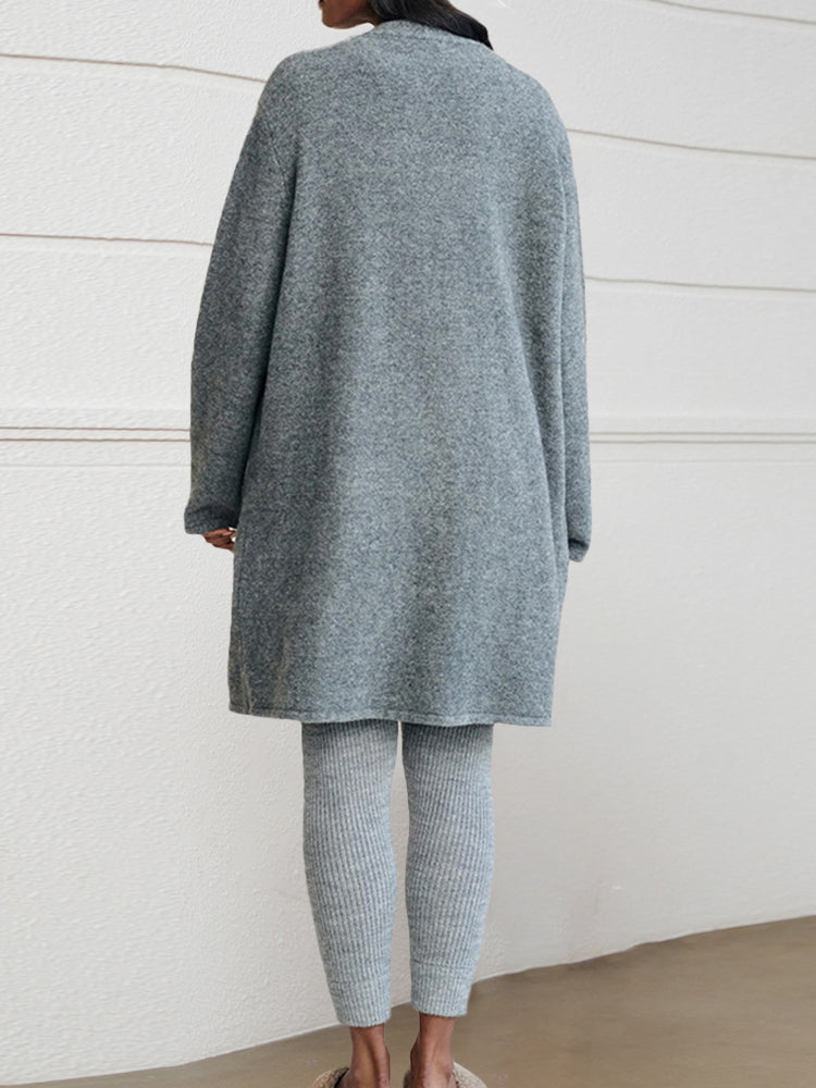 Long Patch Pocket Sweater Cardigan Coat