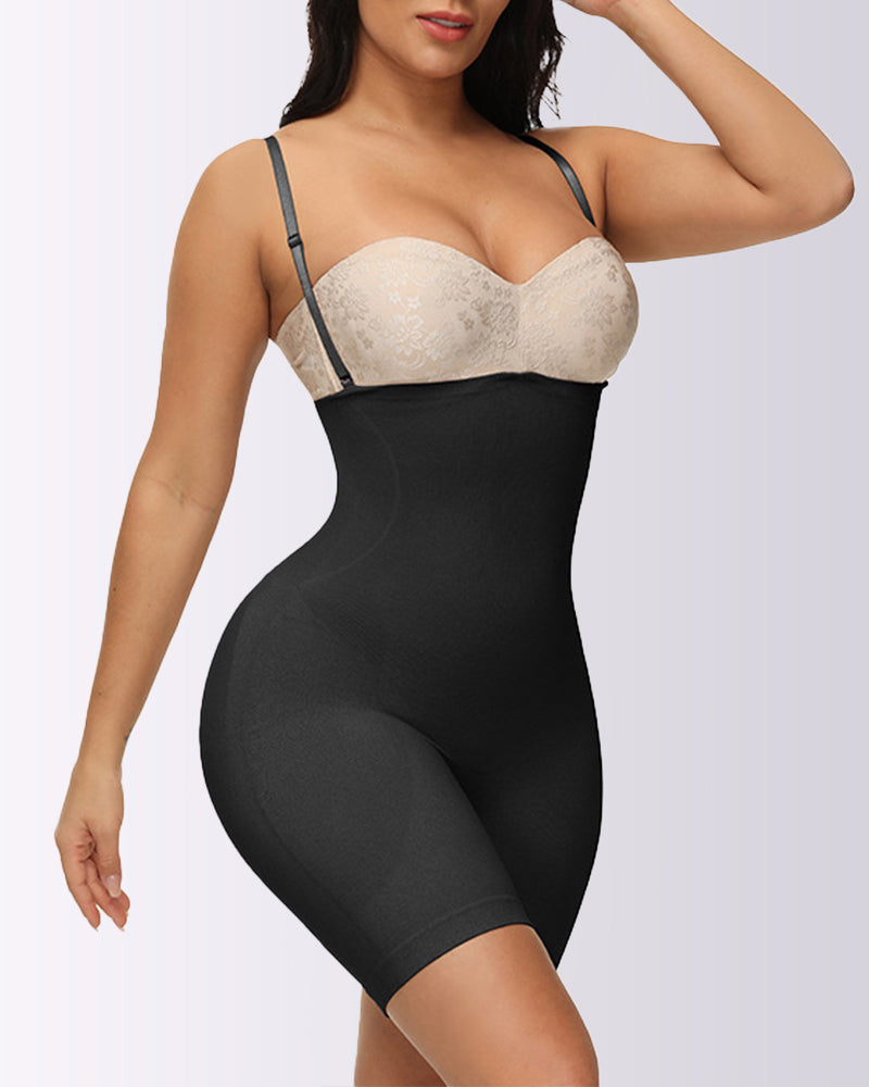 Tummy Control Pants Suspenders One-Piece Butt Lifting Boxer Shaping Shapewear