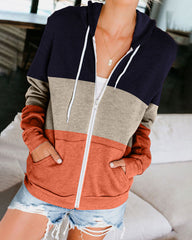 Long Sleeve Zip Up Hoodies Knitted Pullover, Lightweight Drawstring Sweatshirt