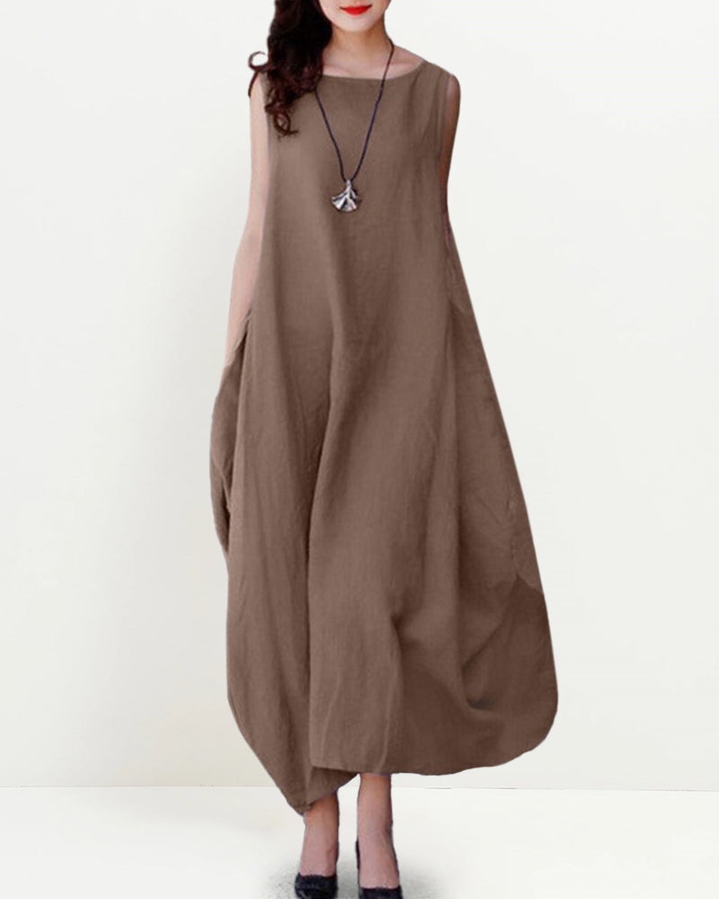 Sleeveless Casual Baggy Long Dress Maxi Dresses