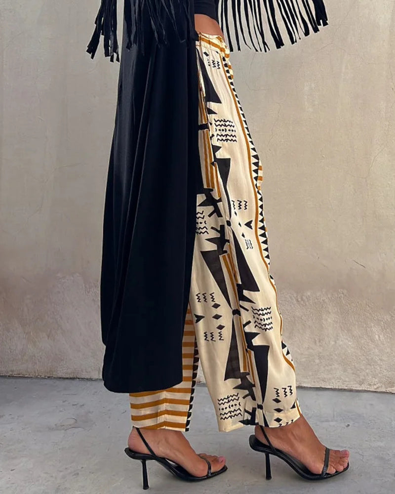 Summer Printed Harem Pants Mid-rise Casual Pants