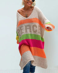 Bohemian Casual Pullover Sweater Dress