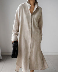 Shirt Dress Lightweight Button Maxi Dress