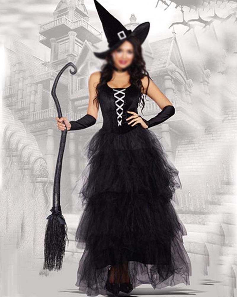 Witch Costume Set Carnival Party Game Cosplay Dress