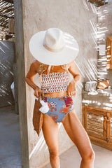 Floral Print High Waisted Bikini Bottom
