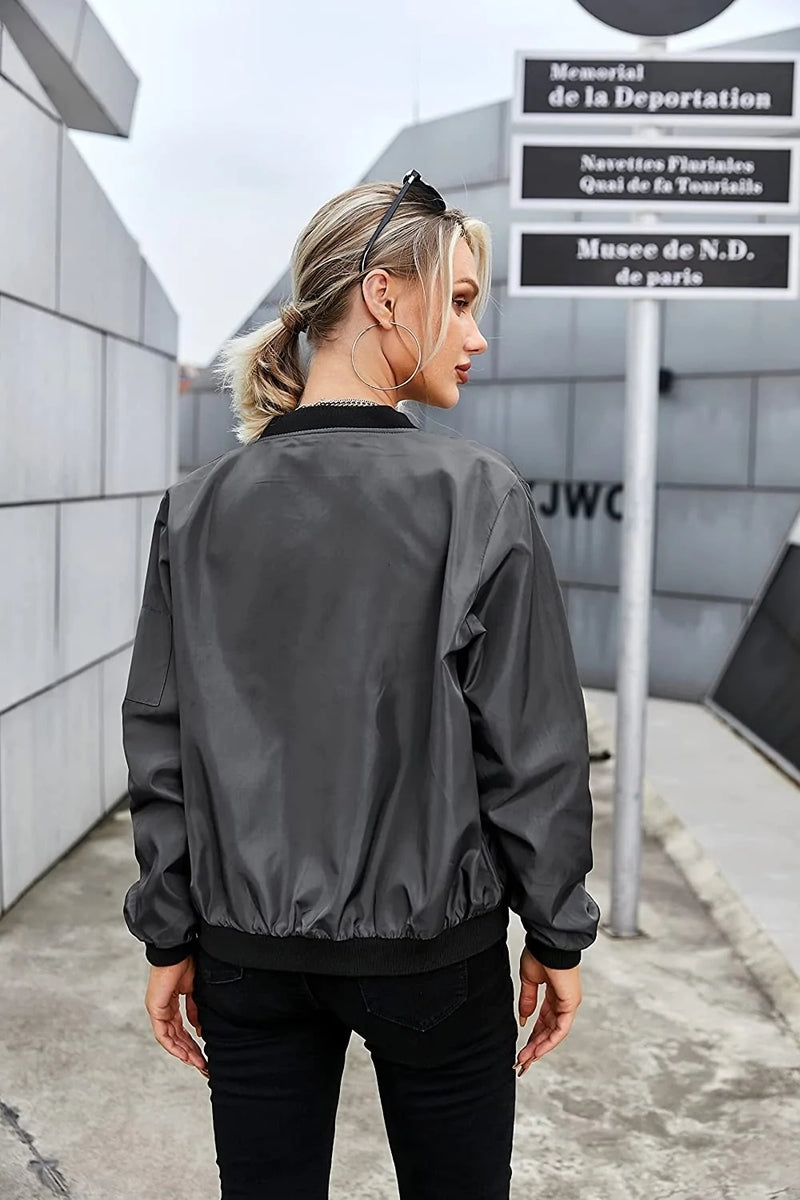 Bomber Zip Up Windbreaker Jacket - Zeagoo (Us Only)