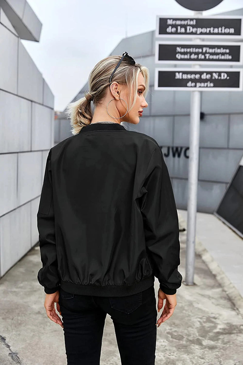 Bomber Zip Up Windbreaker Jacket - Zeagoo (Us Only)