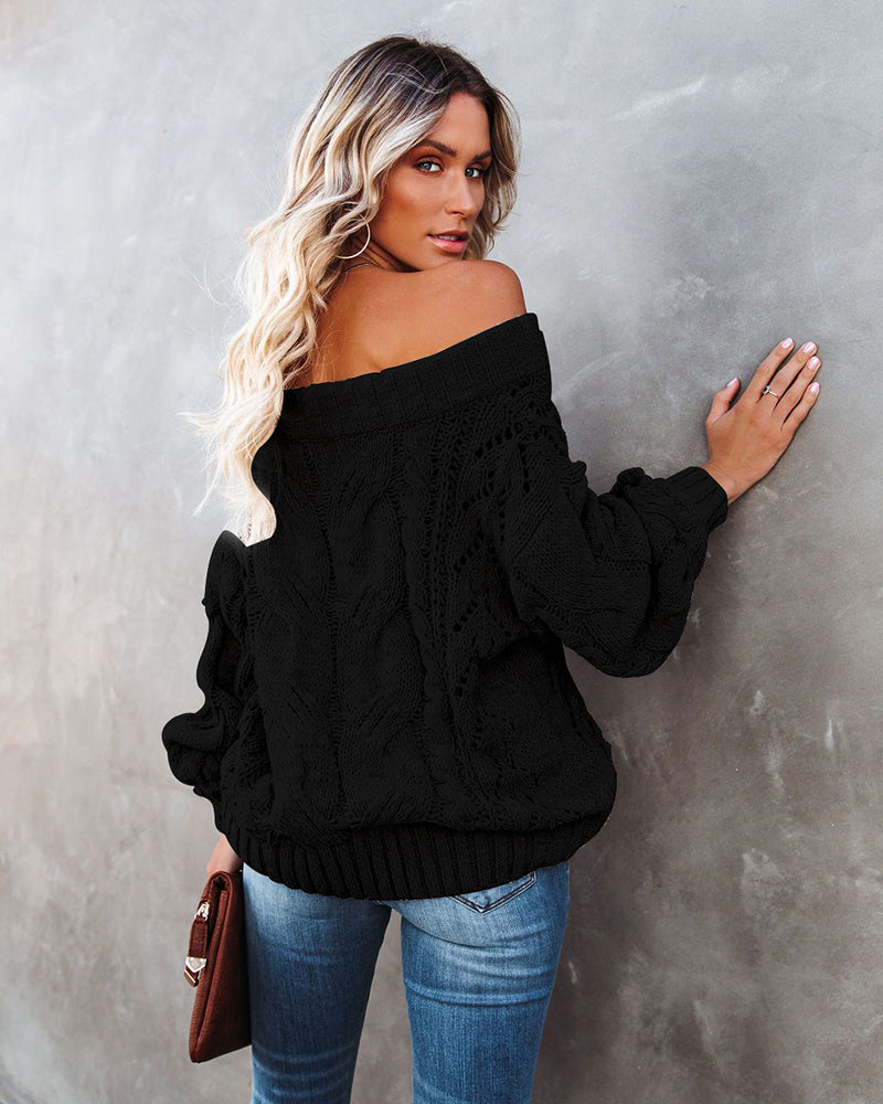 Off Shoulder Loose Knitwear Sweater