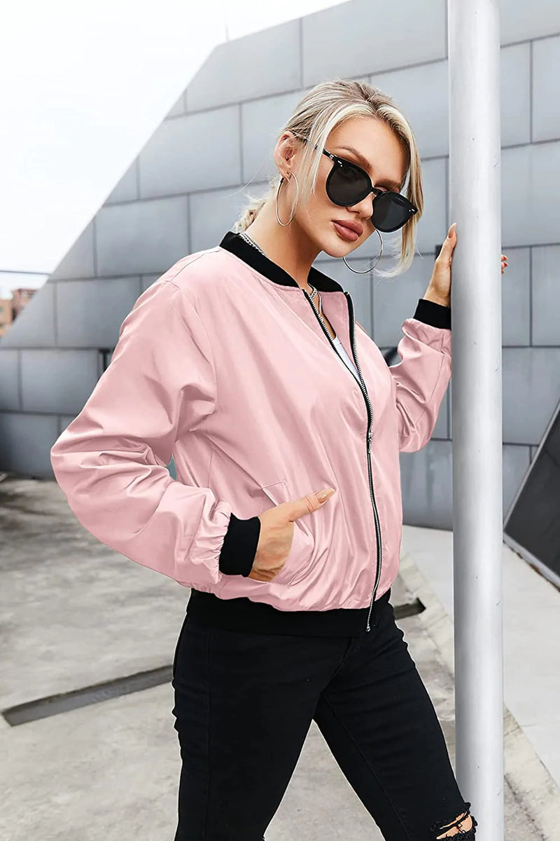 Bomber Zip Up Windbreaker Jacket - Zeagoo (Us Only)