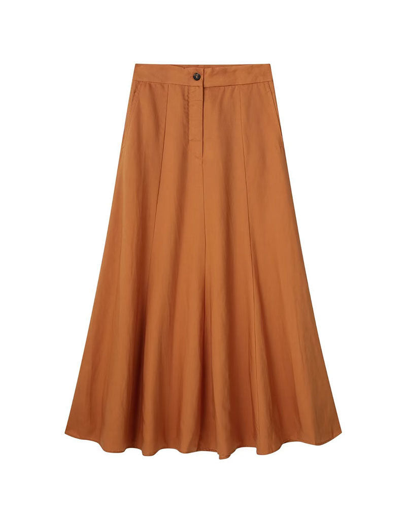 Two-Piece Set Sleeveless V-Neck Crop Top and Midi Flared Skirt Suits