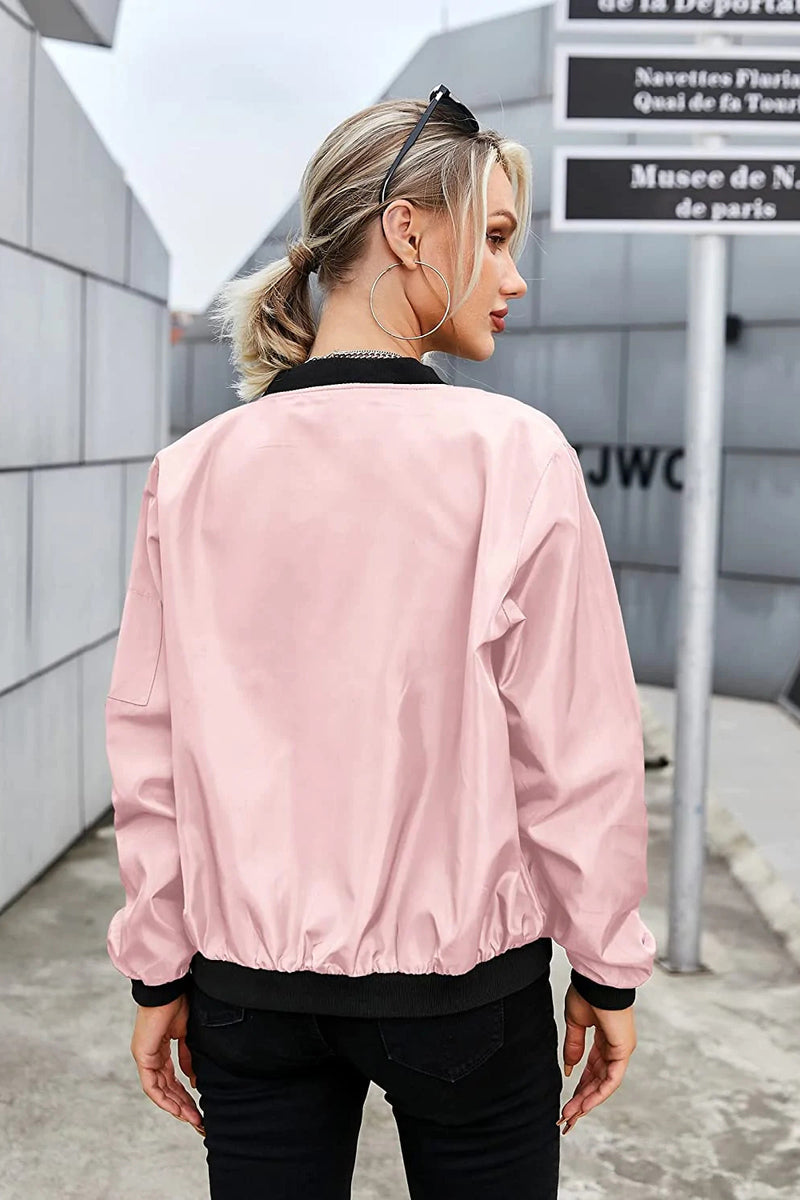 Bomber Zip Up Windbreaker Jacket - Zeagoo (Us Only)