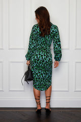 Long Sleeve Wrap Midi Dress