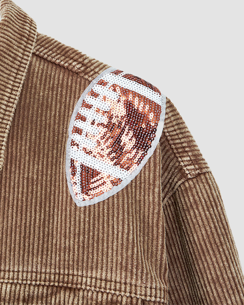 Game Day Football Corduroy Long Sleeve Jacket