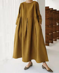 Dress Loose Casual Baggy Oversized Long Sleeve Midi Dress