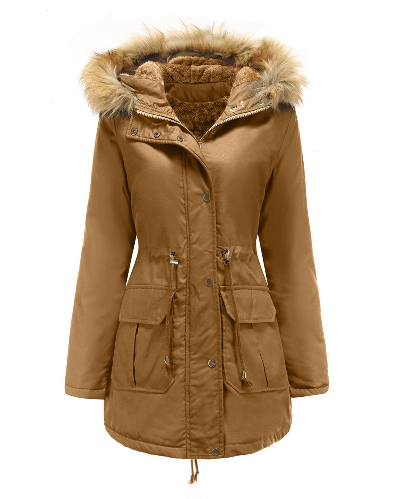 Faux Fur Hood Parka Jacket