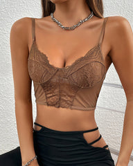 Contrast Lace Crop Cami Top