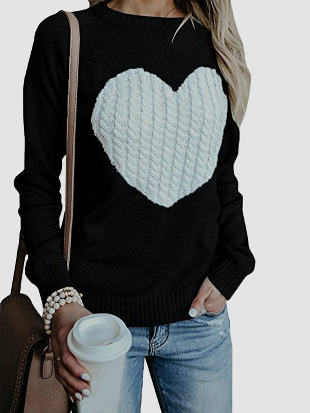 Love Heart Shirt Plus Size Pullover Sweater