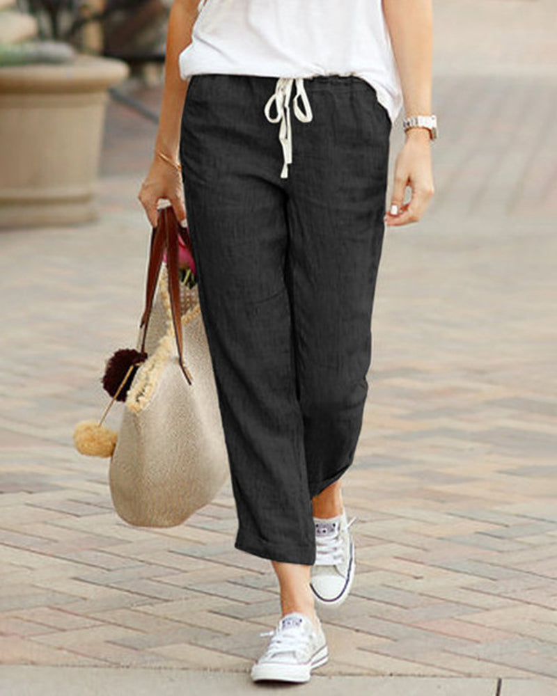 Loose Casual Drawstring Elastic and Pants Sport Yoga Pant