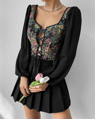 Sexy Long Sleeve Print Drawing Vest