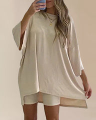 Loose Casual Home Short Sleeve T-Shirt Shorts Set