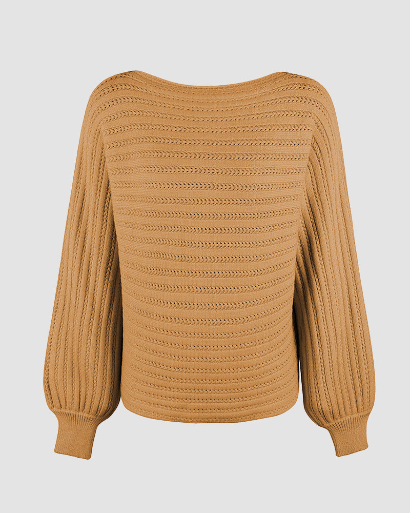 Solid Color Long Sleeve Off Shoulder Tunic Sweaters