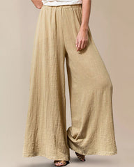 Wide Leg Palazzo Trousers High Elastic Waist Flowy Pants