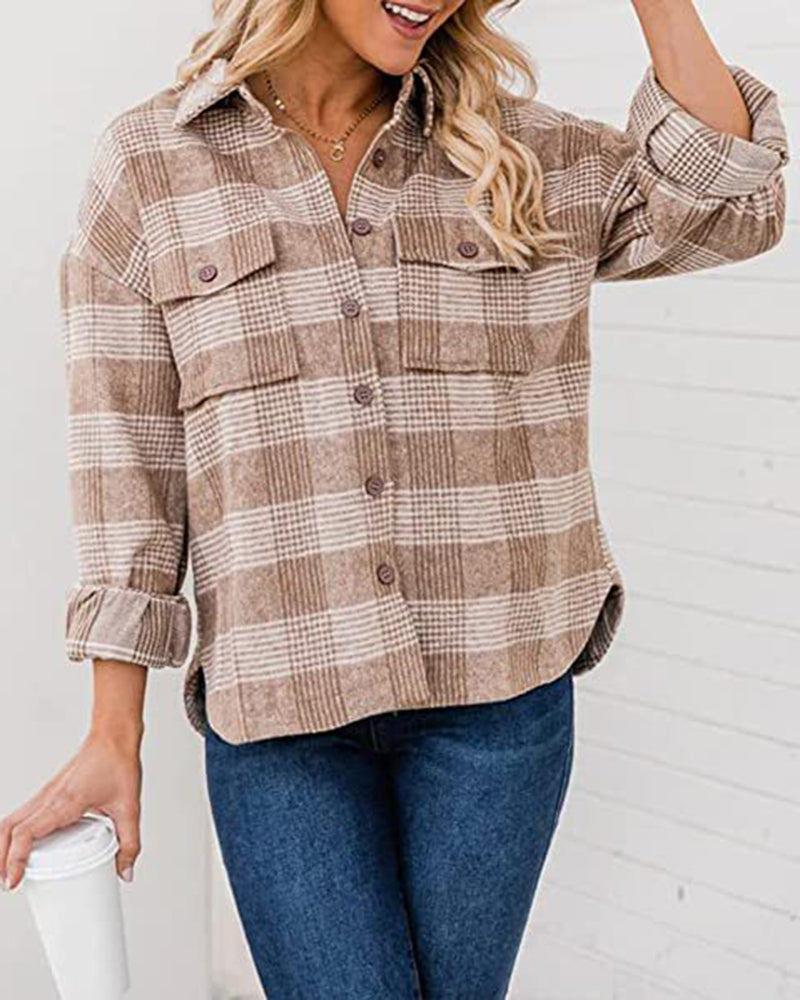 Shirt Jackets Button Down Long Sleeve Collared Shacket Coats