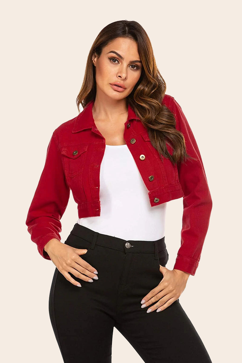 Cropped Denim Jean Jacket - Zeagoo (Us Only)
