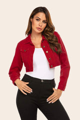 Cropped Denim Jean Jacket - Zeagoo (Us Only)