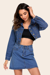 Cropped Denim Jean Jacket - Zeagoo (Us Only)