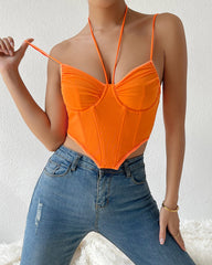 Asymmetrical Hem Bustier Cami Top