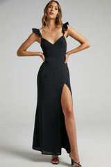 Ruffle Strap Maxi Dress