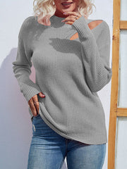 Solid Color Half Turtleneck Knit Top