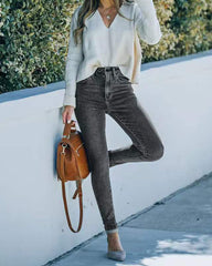 Ankle-length Skinny Jeans with Pockets