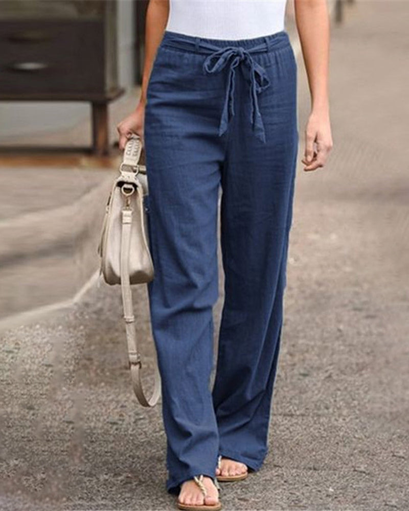 Pants Wide Leg High Waisted Drawstring Baggy Trousers Pants