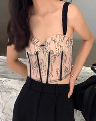 Corset Lace Bralette Crop Tank