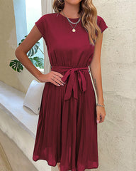 Sleeveless Party Dress Elegant Elegant Sundresses Fashion A Line Tunic Dress Pleated Dress