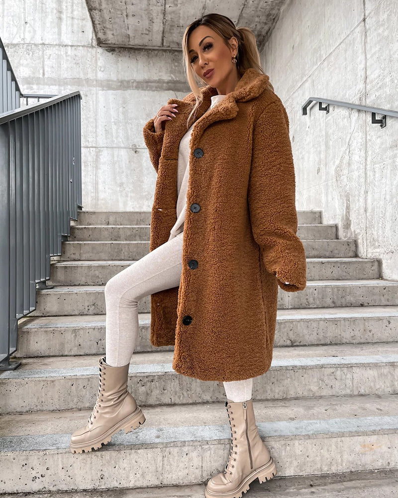 Plush Faux Fur Coat Oversized Teddy Jacket