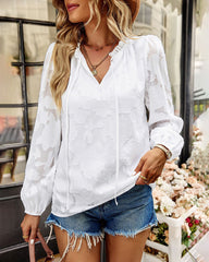 Boho Floral Print V Neck Shirt Long Sleeve Stylish Tops