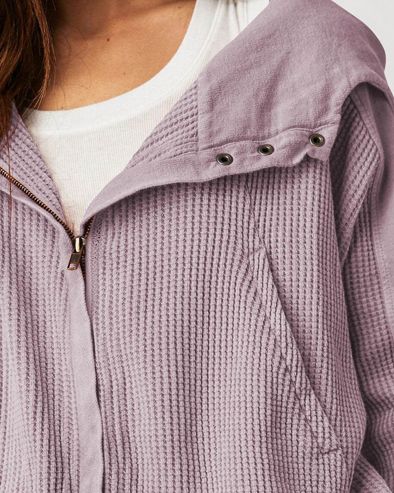 Long Sleeve Loose Slouchy Zip Hoodie Jacket