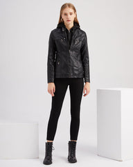 Removable Hooded PU Faux Leather Jackets Coats