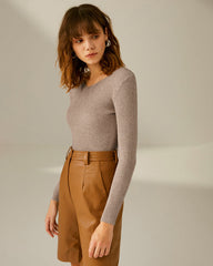 Sexy V-neck Sweater Slim Base Knitwear