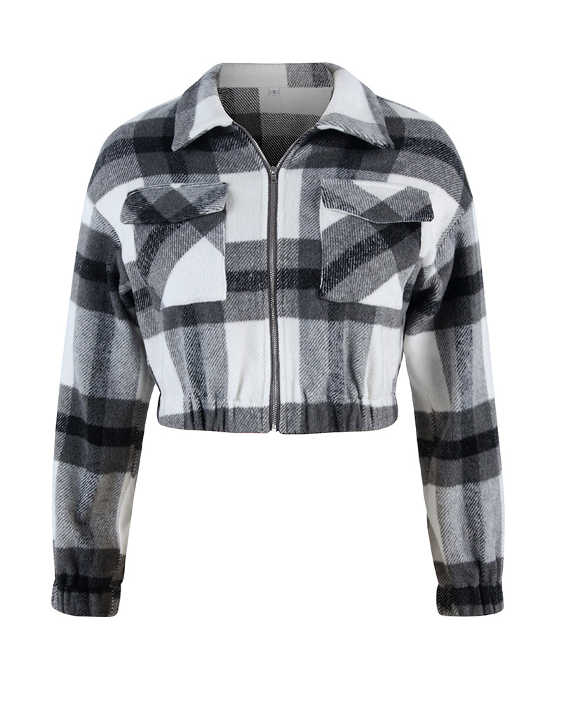 Button Down Plaid Casual Tweed Shirt