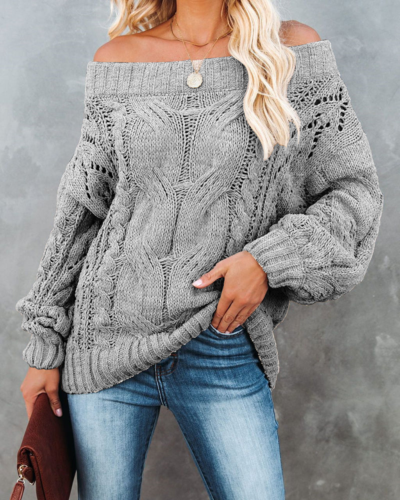 Off Shoulder Loose Knitwear Sweater