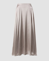Elegant High Waist Satin Long Skirts