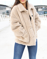 Lapel Plus Velvet Thick Jacket Wool Teddy Bear Coat